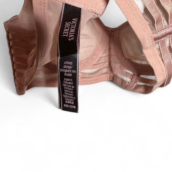 Victorias Secret Dusty Pink Unlined Plunge Bra Size 32C - Picture 5 of 5